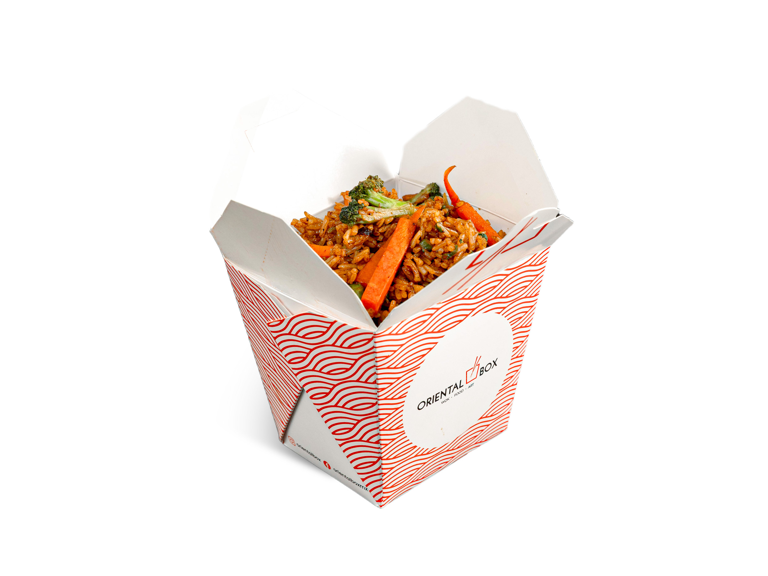 Platillo Oriental Box con arroz, vegetales y proteína